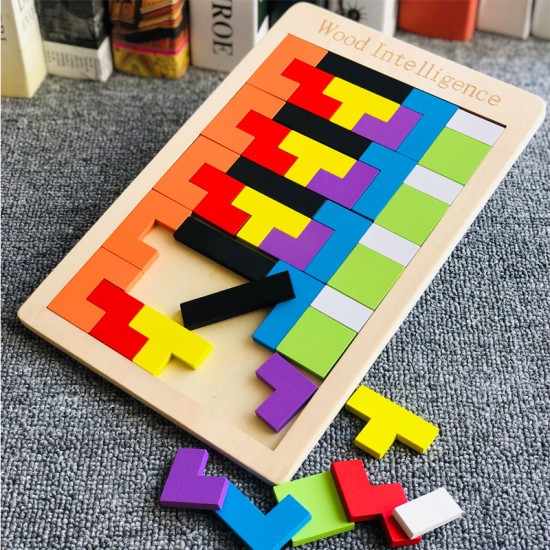 New wooden Tetris puzzle game for kids