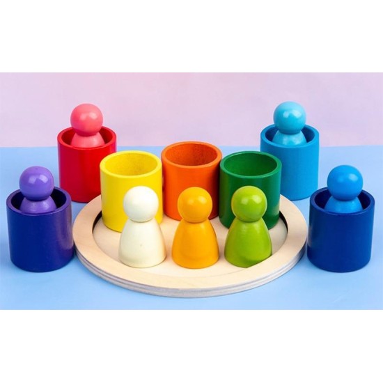 Rainbow People Balancing Blocks