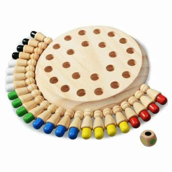 Roundabout Wooden Memory Chess