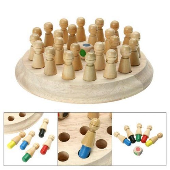 Roundabout Wooden Memory Chess