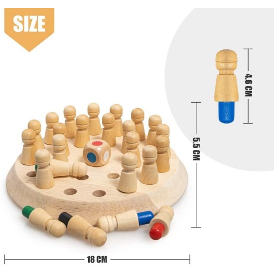 Roundabout Wooden Memory Chess