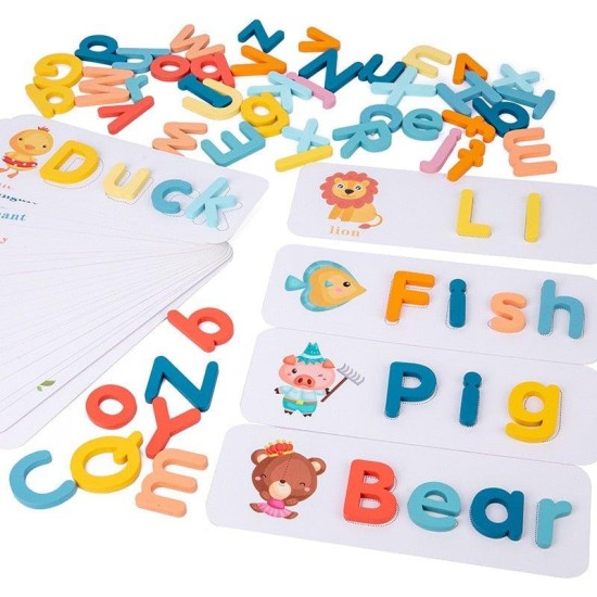 Wooden Alphabet Spelling Cards