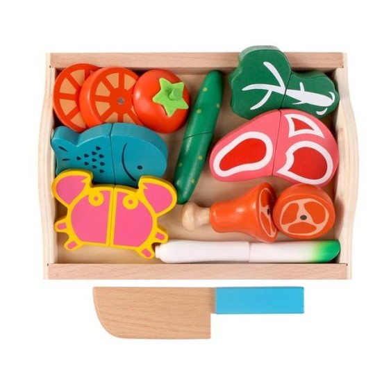 Magnetized Wooden Cutting Food Sets