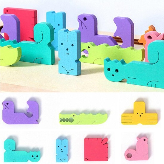 Wooden Animals Tetris Puzzle