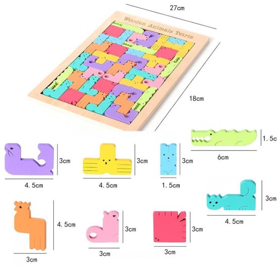 Wooden Animals Tetris Puzzle